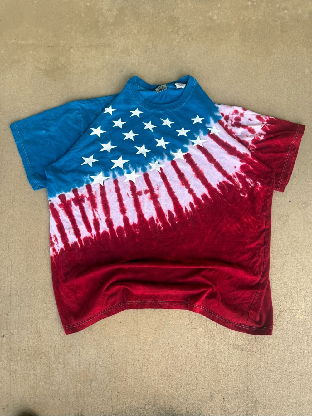 Liquid Blue American Flag Tie-Dye T-Shirt Size 4XL